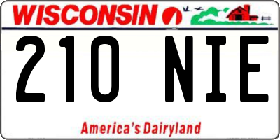 WI license plate 210NIE