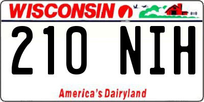 WI license plate 210NIH