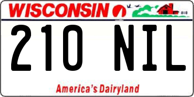 WI license plate 210NIL
