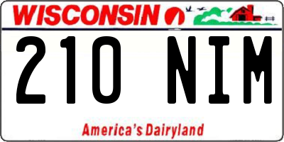 WI license plate 210NIM