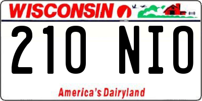 WI license plate 210NIO