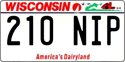 WI license plate 210NIP