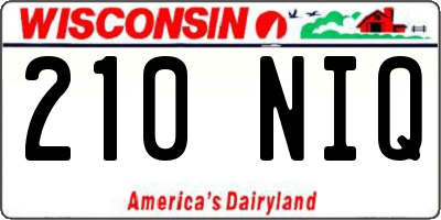 WI license plate 210NIQ