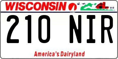 WI license plate 210NIR