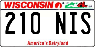 WI license plate 210NIS