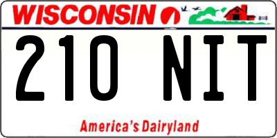 WI license plate 210NIT