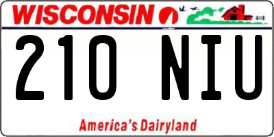 WI license plate 210NIU