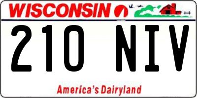 WI license plate 210NIV