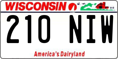 WI license plate 210NIW