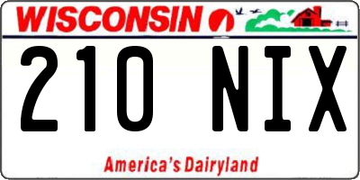 WI license plate 210NIX
