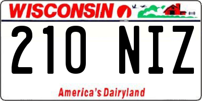 WI license plate 210NIZ
