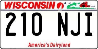 WI license plate 210NJI