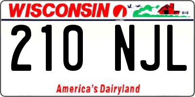 WI license plate 210NJL