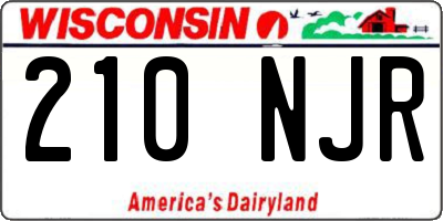 WI license plate 210NJR