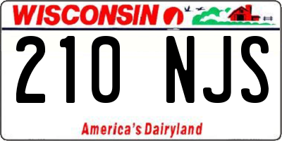 WI license plate 210NJS