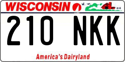 WI license plate 210NKK