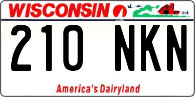 WI license plate 210NKN