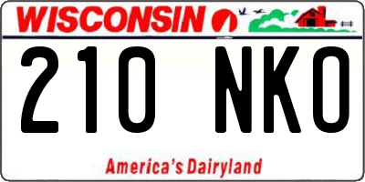 WI license plate 210NKO