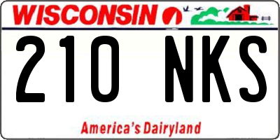 WI license plate 210NKS
