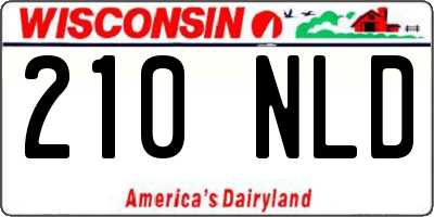 WI license plate 210NLD