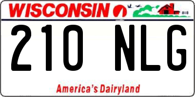 WI license plate 210NLG