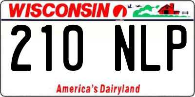 WI license plate 210NLP