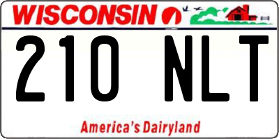 WI license plate 210NLT