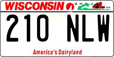 WI license plate 210NLW