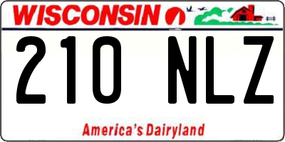 WI license plate 210NLZ