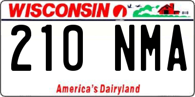WI license plate 210NMA