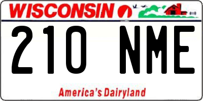 WI license plate 210NME