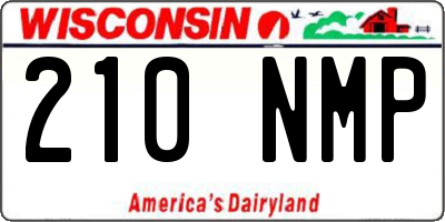 WI license plate 210NMP