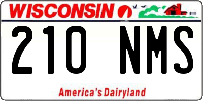 WI license plate 210NMS