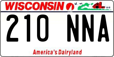 WI license plate 210NNA
