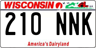 WI license plate 210NNK