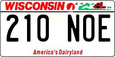 WI license plate 210NOE