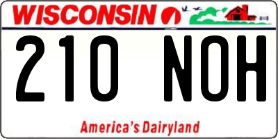 WI license plate 210NOH