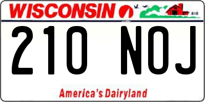 WI license plate 210NOJ