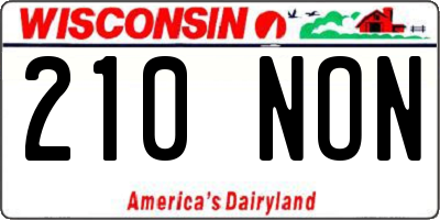WI license plate 210NON