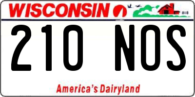 WI license plate 210NOS