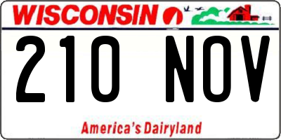WI license plate 210NOV
