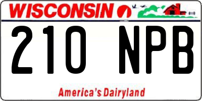 WI license plate 210NPB