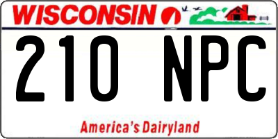 WI license plate 210NPC