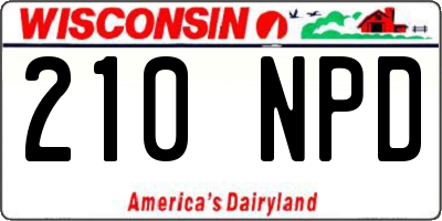 WI license plate 210NPD