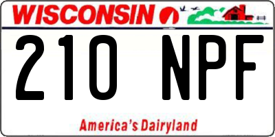 WI license plate 210NPF