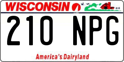 WI license plate 210NPG
