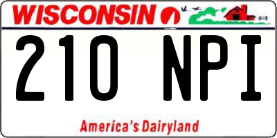 WI license plate 210NPI