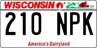 WI license plate 210NPK