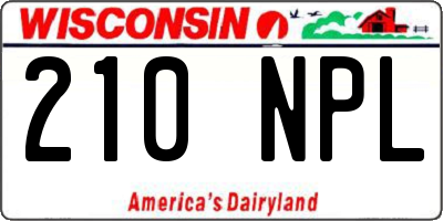 WI license plate 210NPL