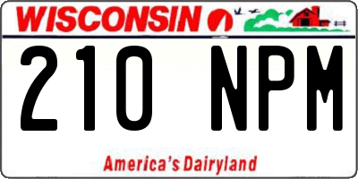 WI license plate 210NPM
